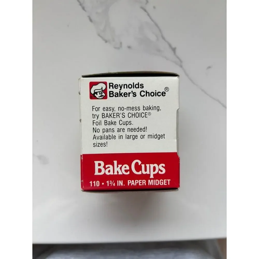 Bakers Choice Paper Midget Pink Paper 110 Bake Cups 1 3/4 IN Vintage 85% Full